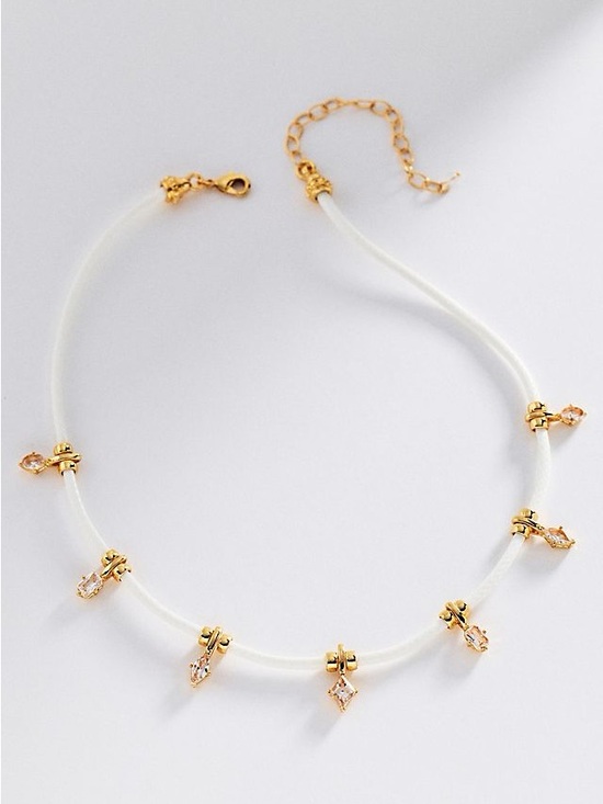 Jewelry - Anthropologie Crystal Charm Cord Necklace New